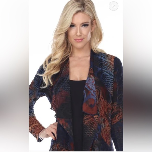 KAMANA Open Front Multicolor Waterfall Cardigan, XL or Extra Large - Picture 3 of 11